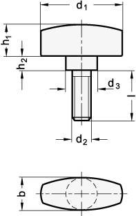 Flügelschraube 26, M5 x 25, matt gestrahlt, Edelstahl