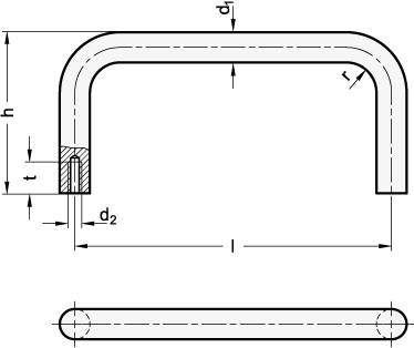 EDELSTAHL-BÜGELGRIFF, HOHE FORM