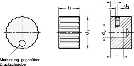 EDELSTAHL-DREHKNOPF MIT MARKIERUNG