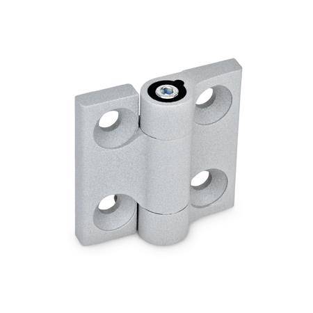 Scharnier 50x50, 2x2 Bohrungen f. Senkschrauben, mit einstel
