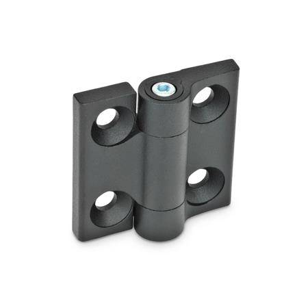 Scharnier 60x60, 2x2 Bohrungen f. Senkschrauben, mit einstel