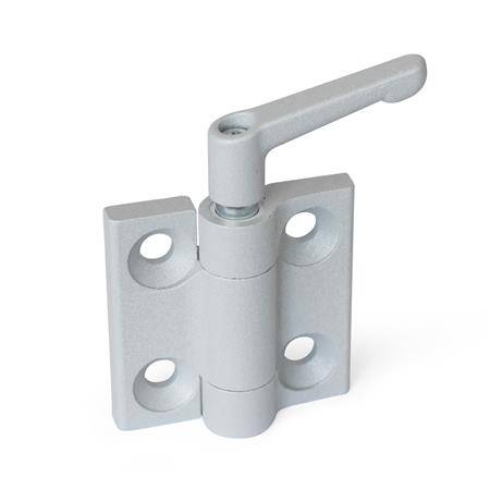 Scharnier 60 x 60, feststellbar, Form A, SR - silber, RAL 90