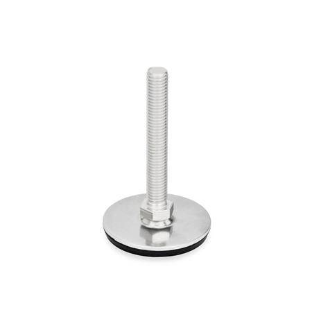 Stellfuß Ø 40 mm, M10x50, mit Gummiauflage, ohne Mutter, Auß