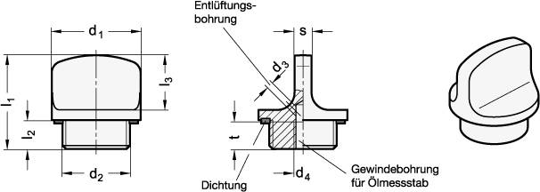 VERSCHLUSSSCHRAUBE, SCHWARZ, M. ENTLÜFTUNGSBOHRUNG