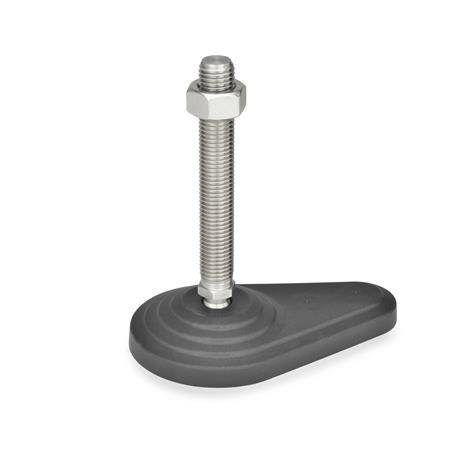 EDELSTAHL-GELENKFUSS MIT MUTTER, OHNE GUMMIAUFLAGE