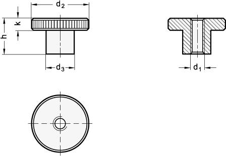 Rändelmutter hoch M12, Edelstahl, DIN 466