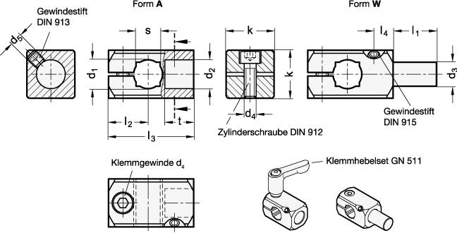 T-KLEMMHALTER, SCHWARZ ELOXIERT