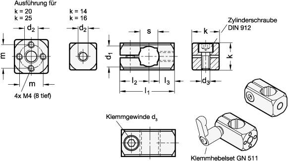 ANBAUKLEMMHALTER, SCHWARZ ELOXIERT