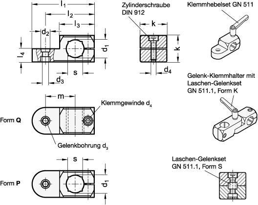 LASCHENKLEMMVERBINDER, MATT, GLEITGESCHLIFFEN