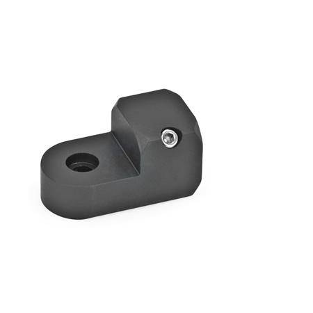 T-LASCHEN-KLEMMHALTER MIT BOHRUNG, SCHWARZ ELOX.