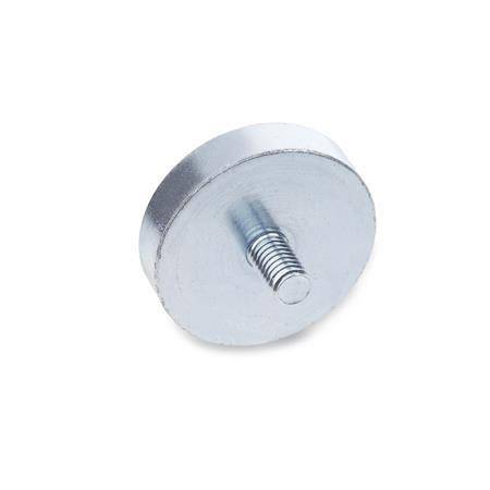 HALTEMAGNET, SCHEIBENFORM MIT GEWINDEZAPFEN