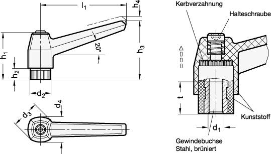 KLEMMHEBEL, SCHWARZ