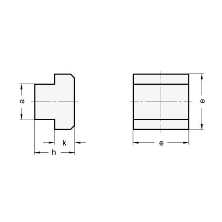 MUTTER FÜR T-NUTE GÜTE 8 (BLANK) O.GEW.