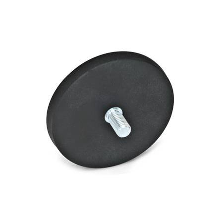 Haltemagnet Ø 18, Scheibenform, M4 mit Gewindezapfen, mit Gu