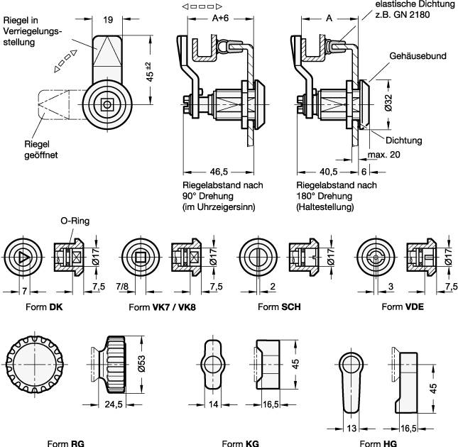 DREH-SPANNRIEGEL MIT HEBEL