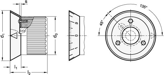 Skalenring 38, Form A - mit Markierungspfeil, für Drehknopf