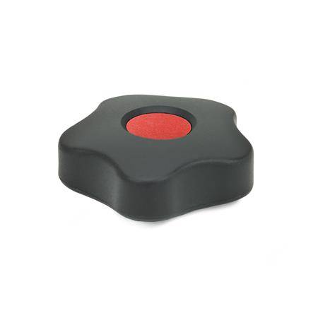 STERNGRIFF MIT VIERKANT, KAPPE ROT
