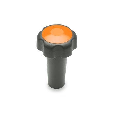 Sterngriff 50, M10 mit verlängerter Nabe, Thermoplast, Farbe
