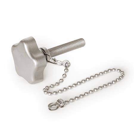 EDELSTAHL-STERNGRIFFSCHRAUBE MIT KUGELKETTE