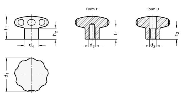 EDELSTAHL-STERNGRIFF, POLIERT