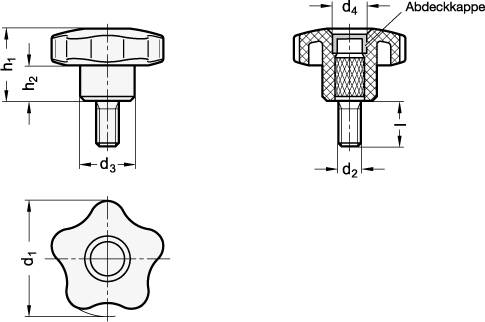 Sterngriffschraube 40, M10 x 25, Thermoplast, Elesa