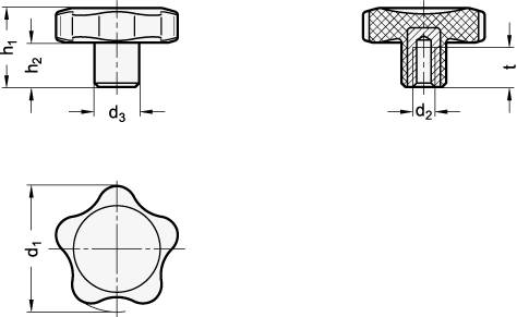 STERNGRIFF MIT EDELSTAHL-BUCHSE