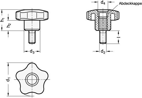 STERNGRIFFSCHRAUBE MIT EDELSTAHL-SCHRAUBE