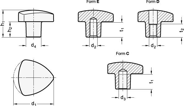 EDELSTAHL-DREIKANTGRIFF