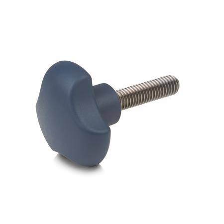 DREISTERNGRIFFSCHRAUBE, METALLDETEKTIERBAR, BLAU