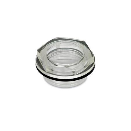 Ölschauglas 30, G1 1/4 Form B - ohne Reflektor, Kunststoff