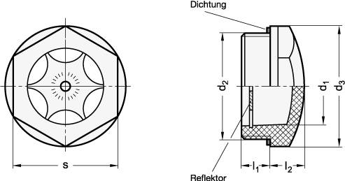 Ölschauglas 30, G1 1/4 Form B - ohne Reflektor, Kunststoff