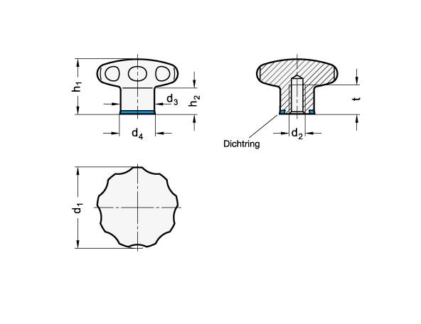 STERNGRIFF, EPDM, HYGIENIC DESIGN