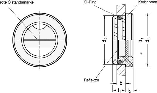 ÖLSCHAUGLAS (OHNE REFLEKTOR)