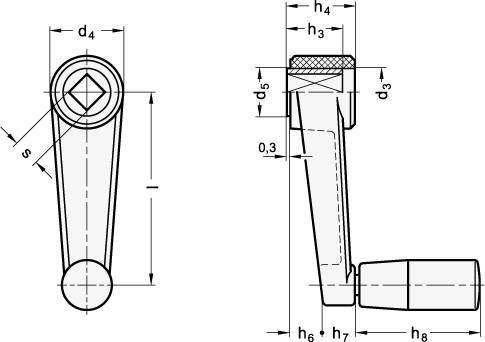 HANDKURBEL MIT VIERKANT