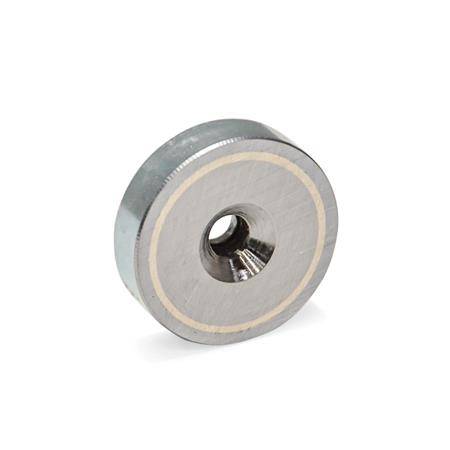 FLACHTOPFMAGNET MIT BOHRUNG