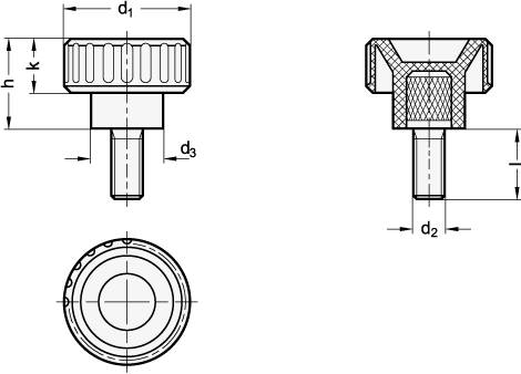 Rändelschraube 25, M6 x 30, Edelstahl, Elesa