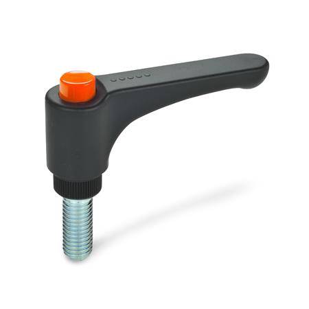 VERSTELLBARER KLEMMHEBEL MIT SCHRAUBE, FLACH