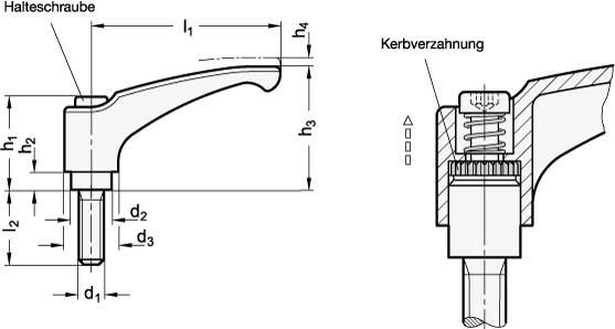 VERST.KLEMMHEBEL M.SCHRAUBE, ORANGE
