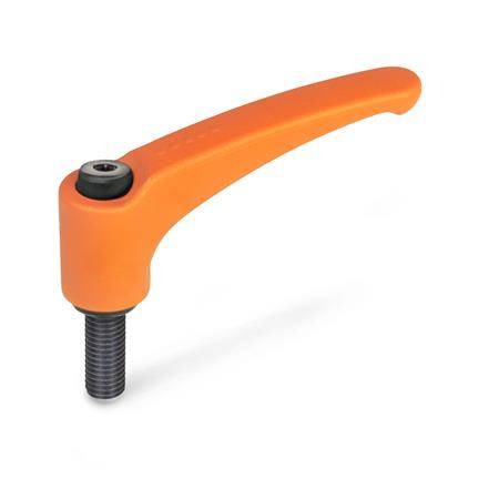 VERST.KLEMMHEBEL M.SCHRAUBE, ORANGE