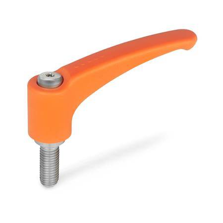 KLEMMHEBEL, EDELSTAHL, ORANGE