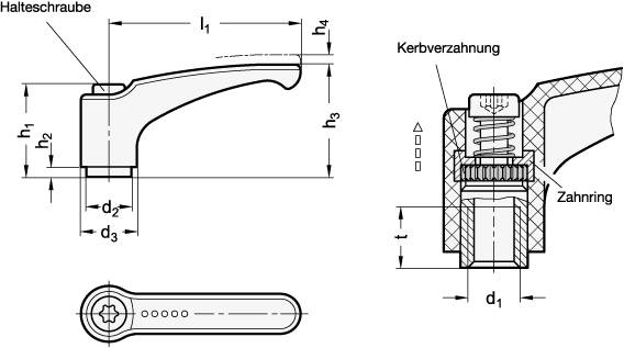 KLEMMHEBEL, METALLDETEKTIERBAR, BLAU