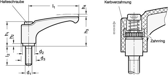 KLEMMHEBEL, ANTIBAKTERIELL, SCHWARZGRAU