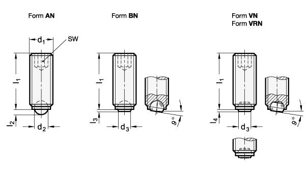 EDELSTAHL-KUGELSPANNSCHR.,MIT VERDREHSICH.