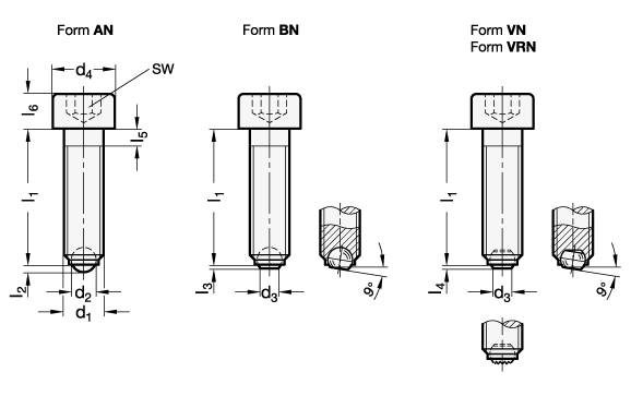 EDELSTAHL-KUGELSPANNSCHR.,M.VERDREHS.,GER.