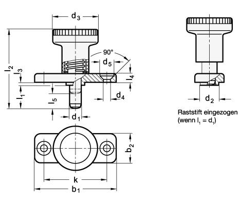 Rastbolzen 8 x 18, mit Edelstahl-Raststift, ohne Rastsperre