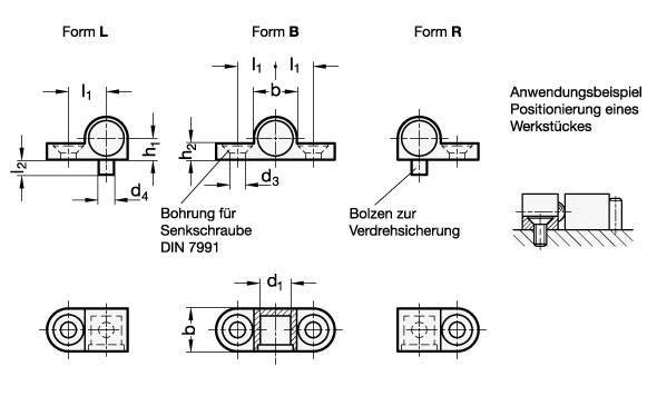 DRUCKSTÜCK-HALTER, AUSFÜHRUNG LINKS