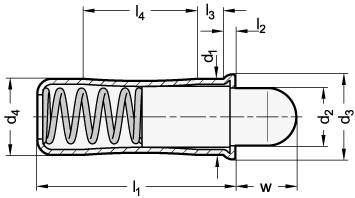 FED.DRUCKSTÜCK ZUM EINPRESSEN, BOLZEN KUNSTSTOFF