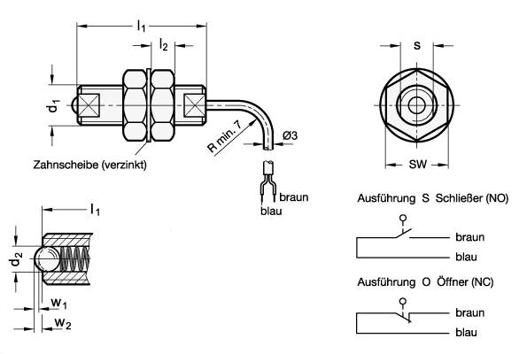 FED.DRUCKSTÜCK MIT ENDSCHALTER, ÖFFNER