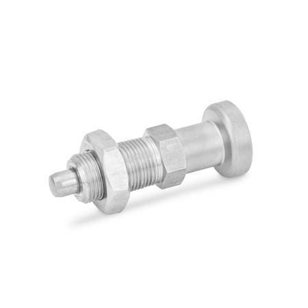 Rastbolzen Ø 6, M12x1,5, Form AKN, mit Kontermutter, mit Ede
