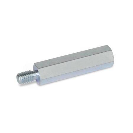 Abstandshalter M10 x 30 mm, Form B - Innengewinde und Zapfen